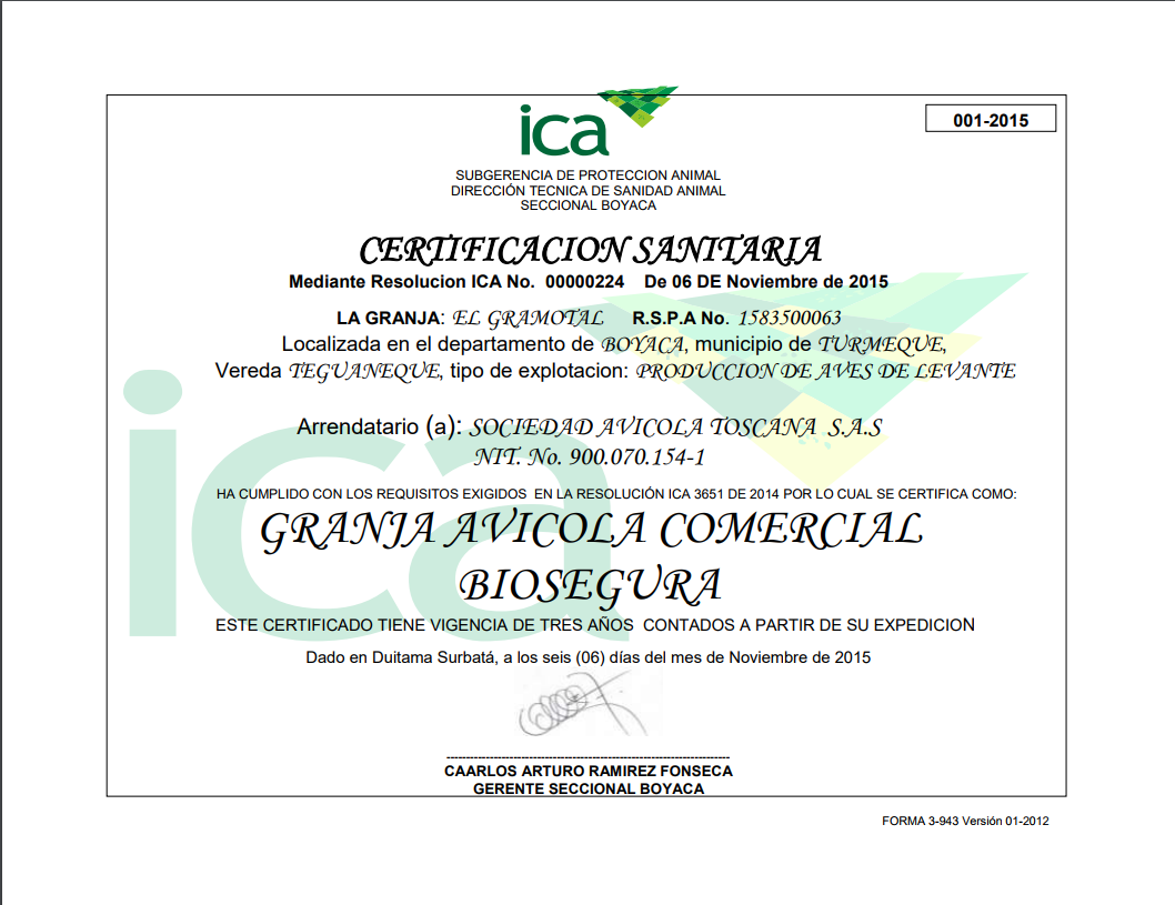 certificado ica